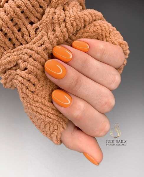 Короткие оранжевые ногти: 30 ярких и модных идей для элегантных женщин