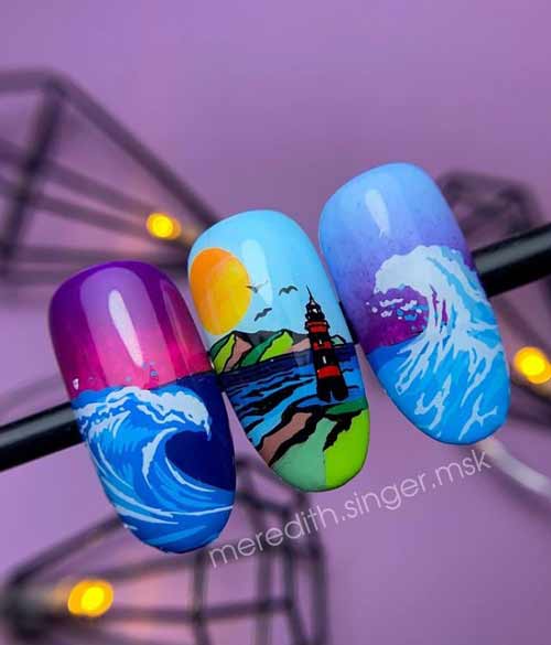 Морской маникюр 2021: новинки дизайна ногтей у моря, фото